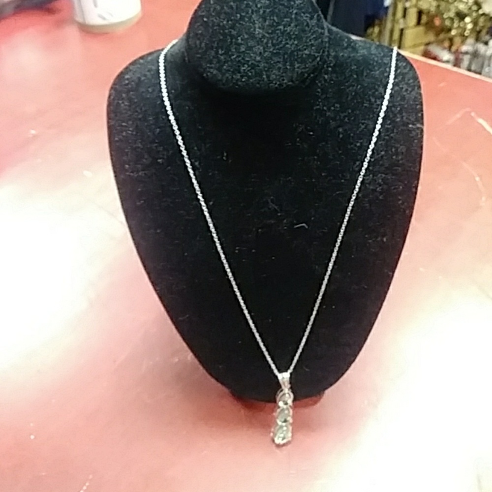 Sterling Silver Women's Necklace Blue Topaz - Picture 3 of 3